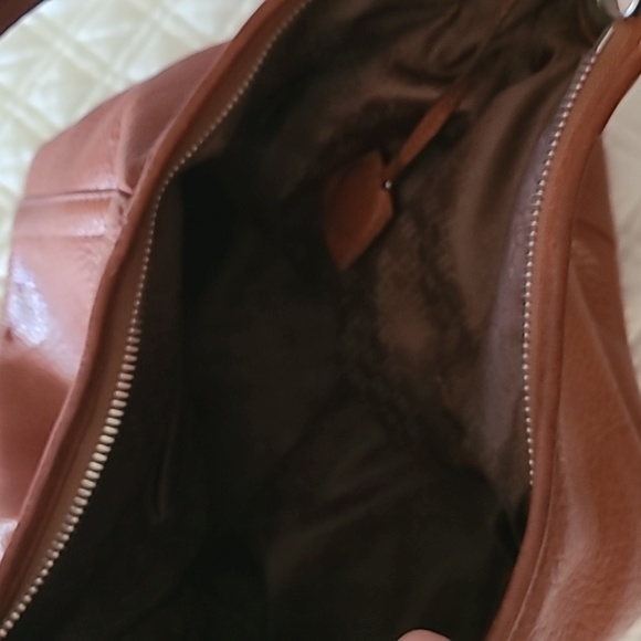 Elegant Brown Pebble Soft Leather Shoulder Bag By Banana Republic - Picture 6 of 9